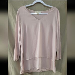 Michael Kors Long Sleeve V Neck Shirt (Size L)